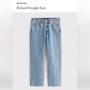 Abercrombie & Fitch Men’s Authentic Rigid Denim Relaxed Straight Jeans 30 x 30